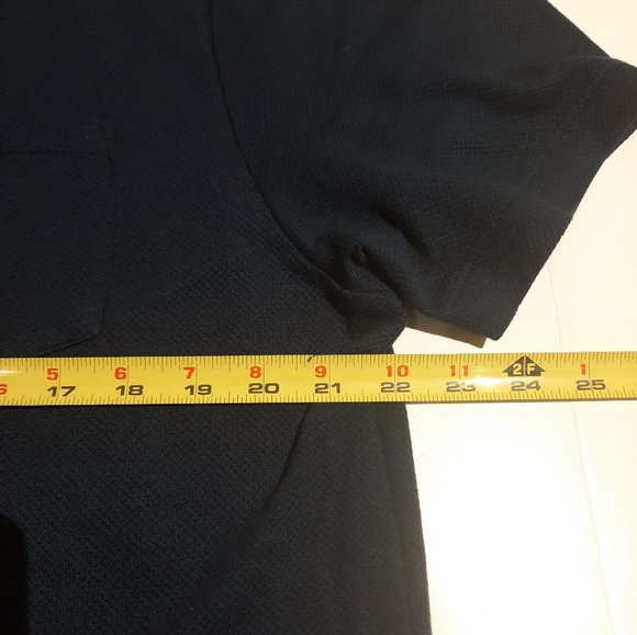 Mack Weldon Vesper Polo Shirt Mens XXL Dark Blue Mesh woven breathable - Picture 6 of 7